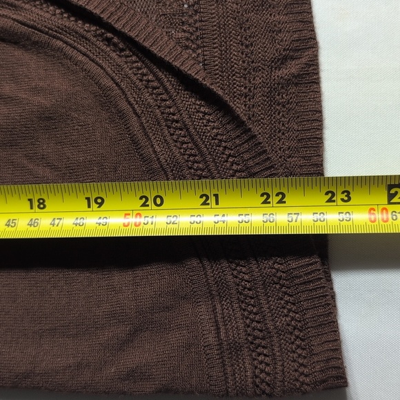 Roz & Ali Brown Knit Cardigan Sweater Size Small - Picture 4 of 5